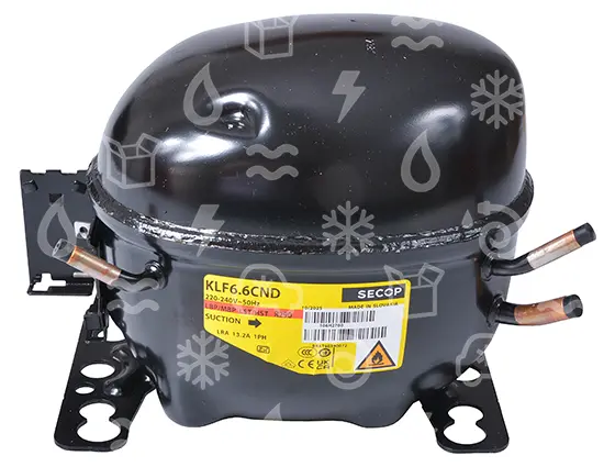 kompresor SECOP / DANFOSS KLF6.6CND, LBP/MBP, R290, 220-240V, 50Hz (náhrada 32 DLE6.5CN)